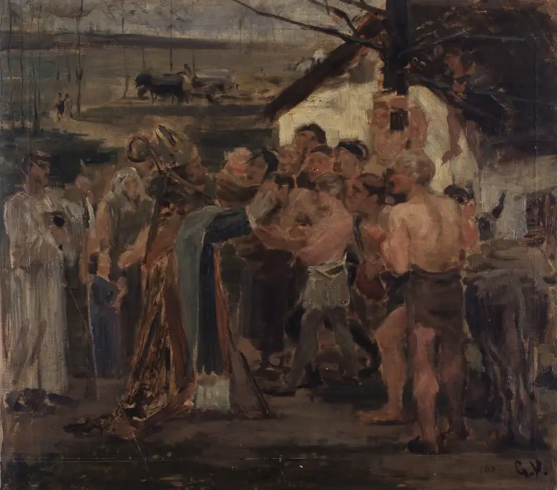 Study for ‘Saint Livinus in Flanders’ av Gustave Vanaise