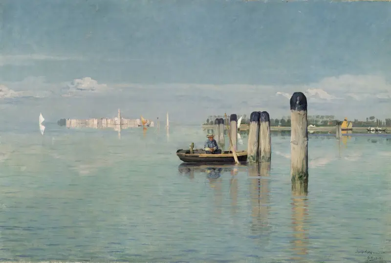 Vy över lagunen i Venedig av Gustave Vanaise
