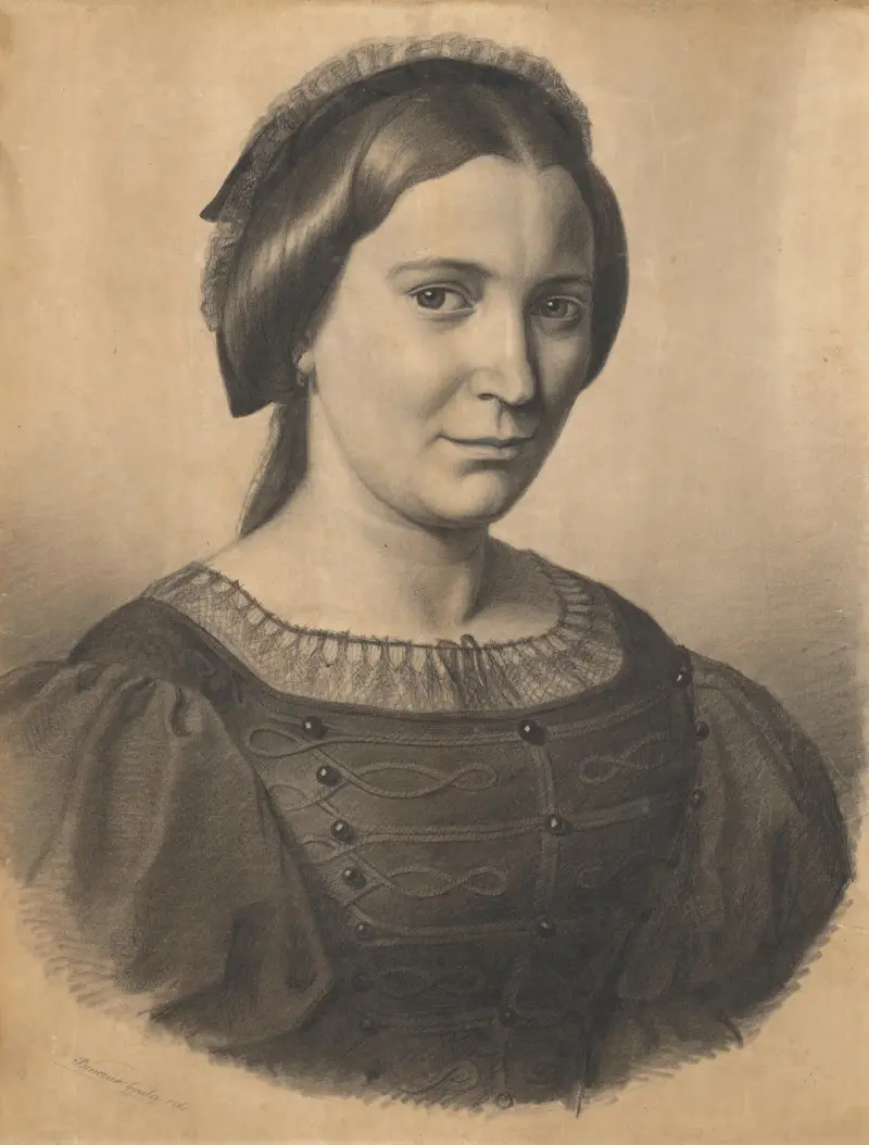 Portrait of the artist’s mother (Gizela Lanszgallnerová) av Gyula Benczúr