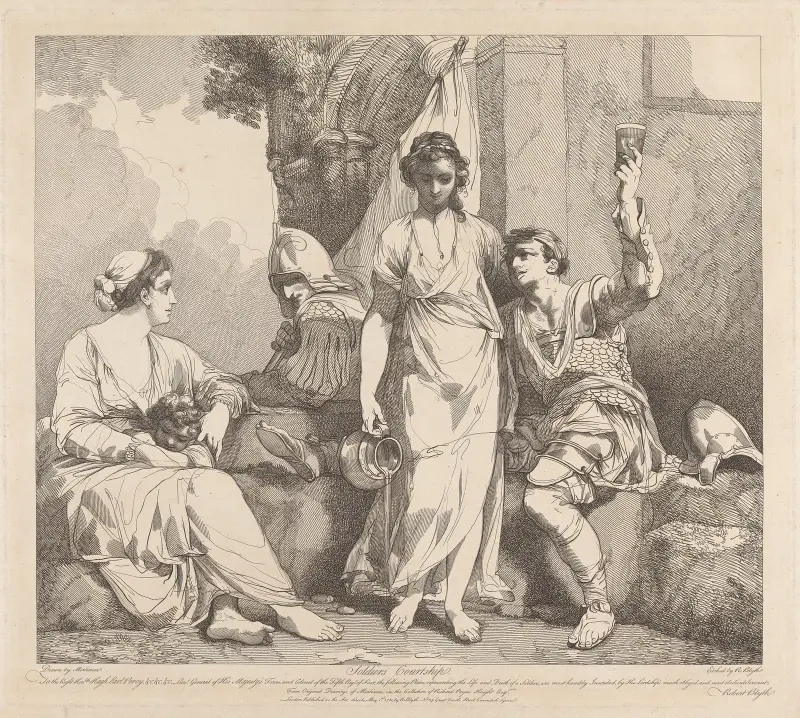 Leben und Tod eines Soldaten; Werbung eines Soldaten von John Hamilton Mortimer