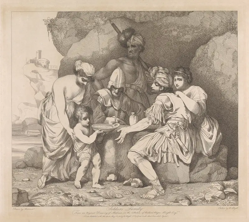 En soldats liv och död; soldatens familj av John Hamilton Mortimer