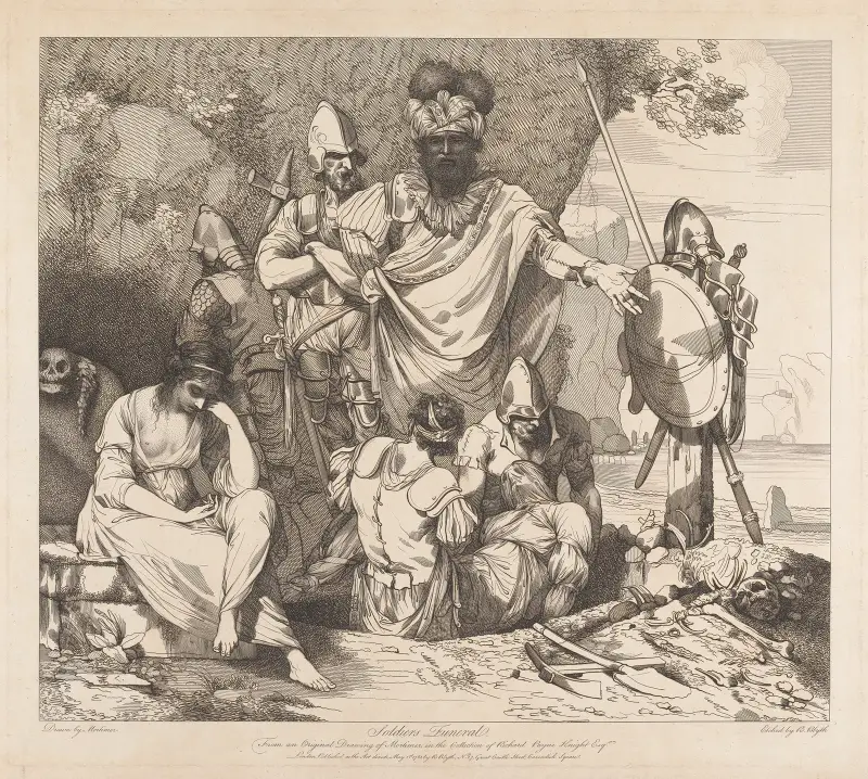 Życie i śmierć żołnierza; Pogrzeb żołnierza, John Hamilton Mortimer
