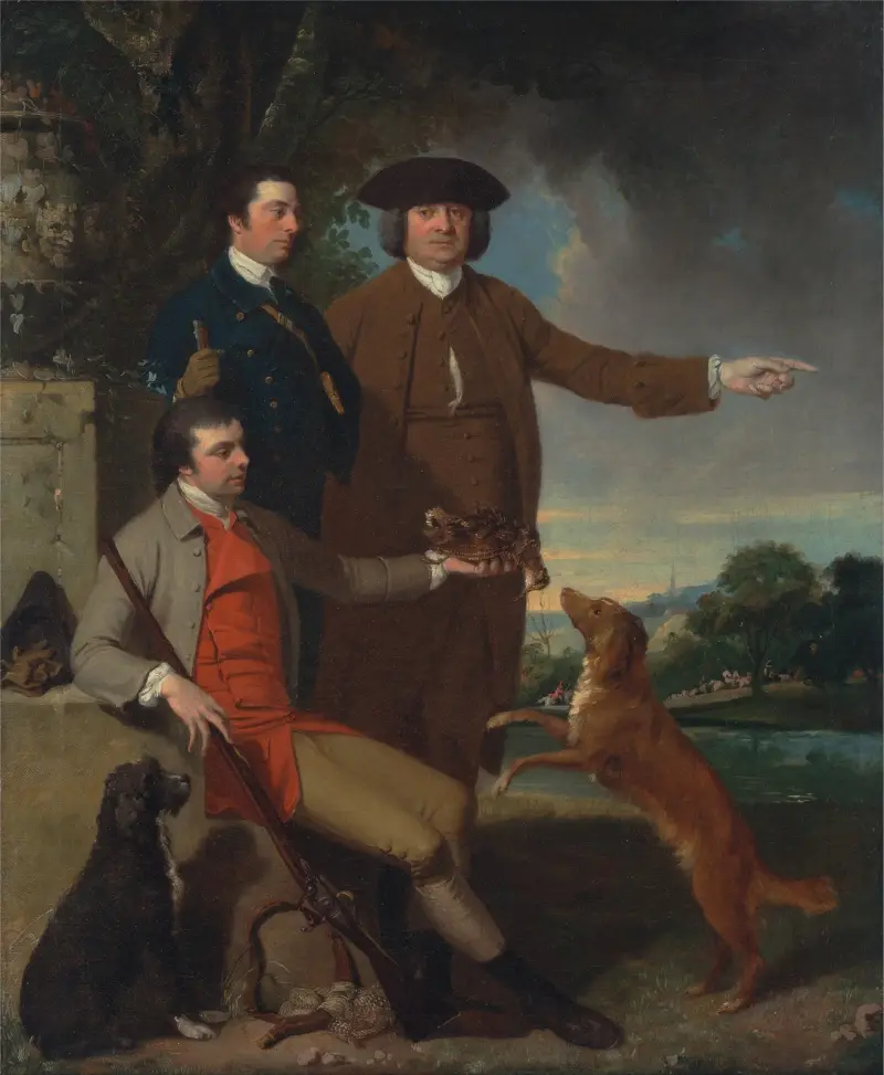 Selbstporträt mit seinem Vater und seinem Bruder von John Hamilton Mortimer