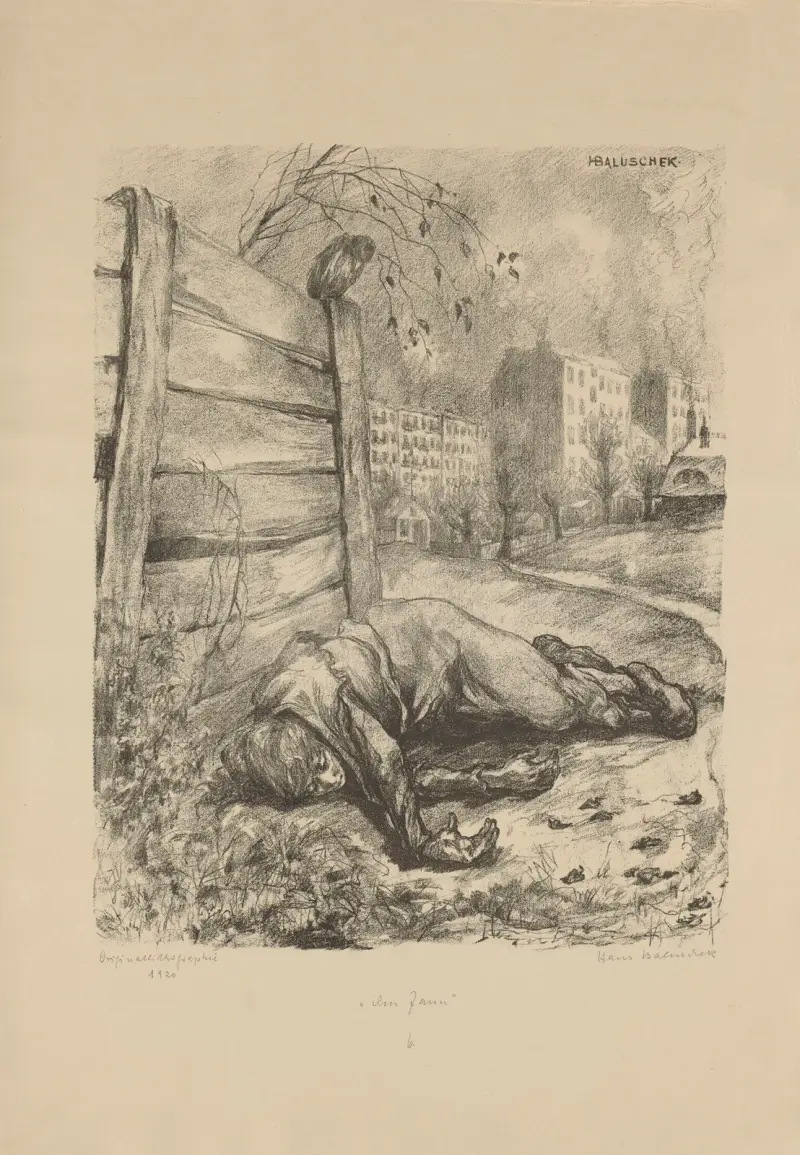 U plotu, Hans Baluschek