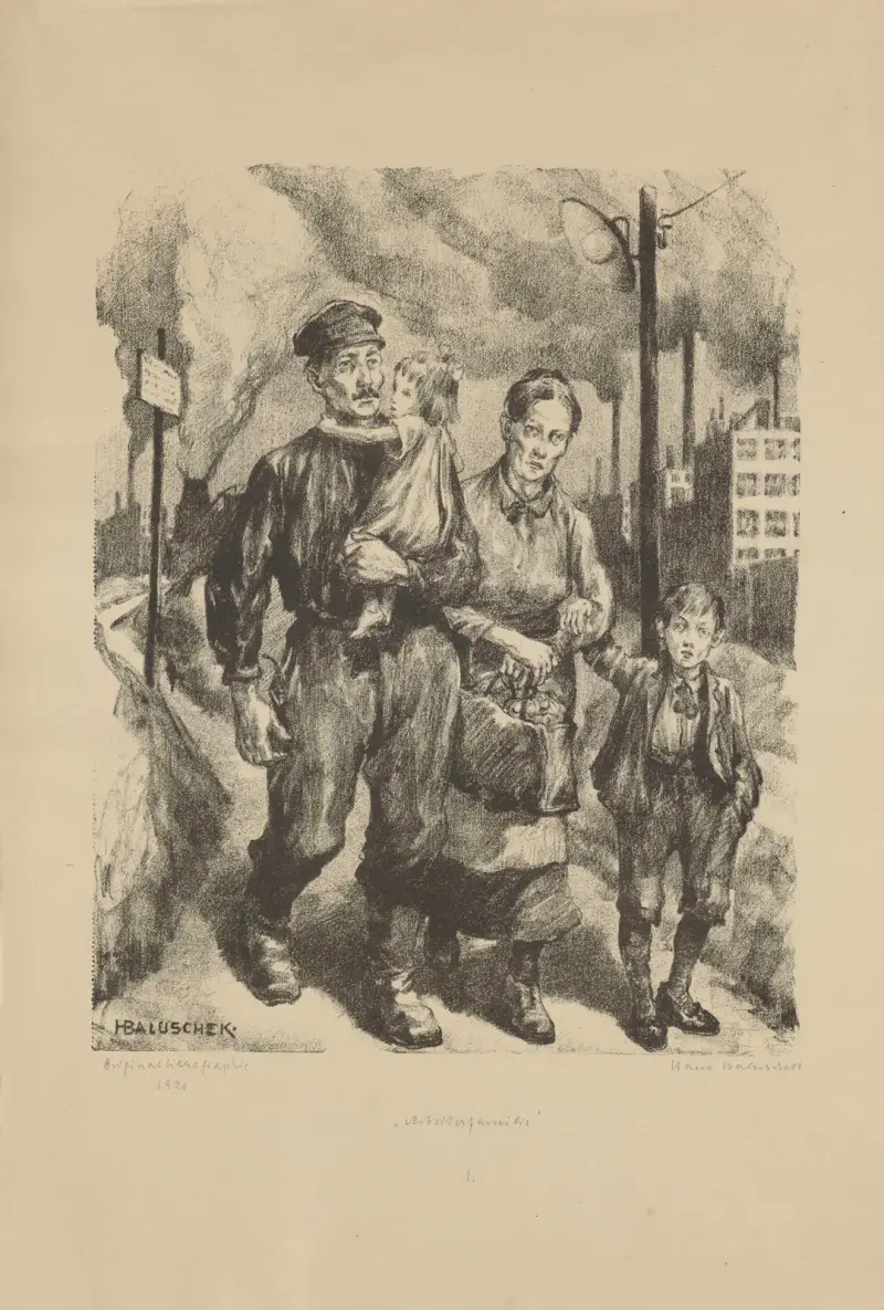 Workers’ family av Hans Baluschek