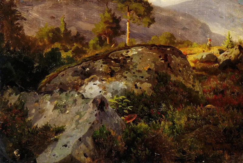 Krajinářská studie z Vågå, Hans Gude