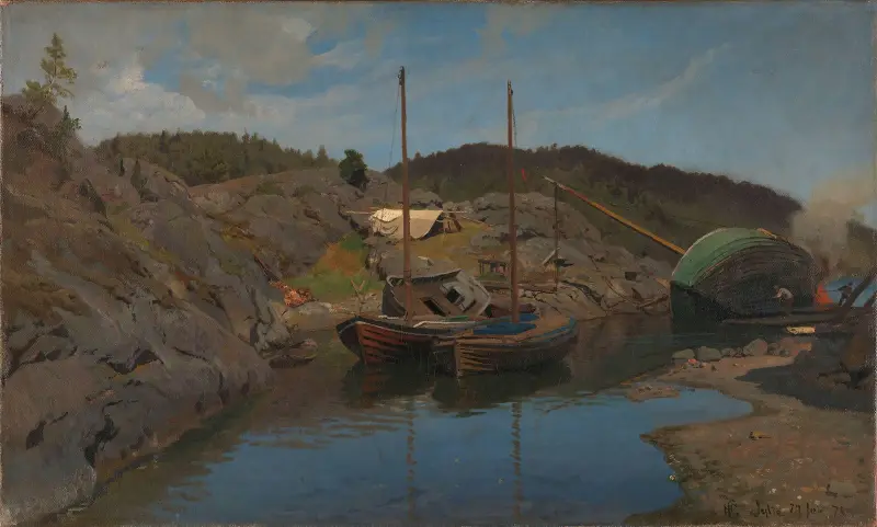 Pilot boats av Hans Gude