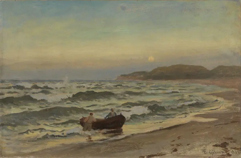Bouře u Rujány, Hans Gude