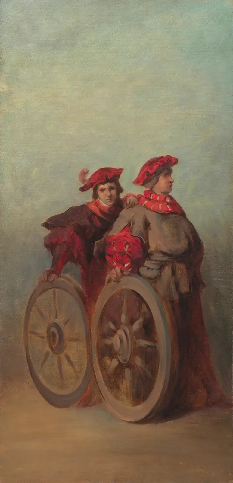 Utkast till festtåget 1879 – två vagnmakargesäller av Hans Makart