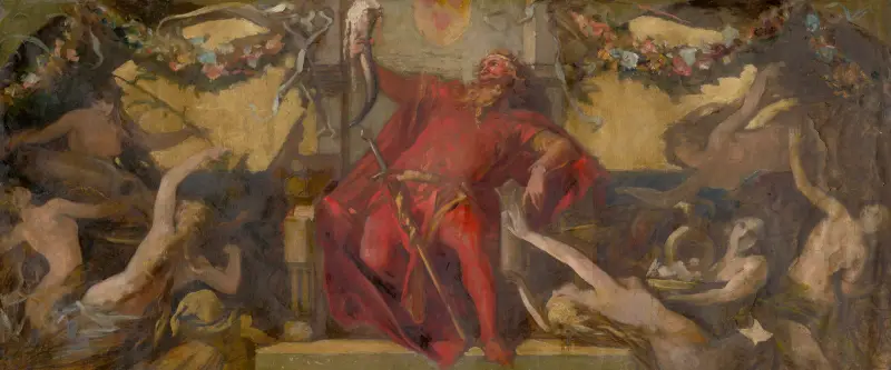 (Study for the Decorative Panel) Gambrinus av Hans Makart