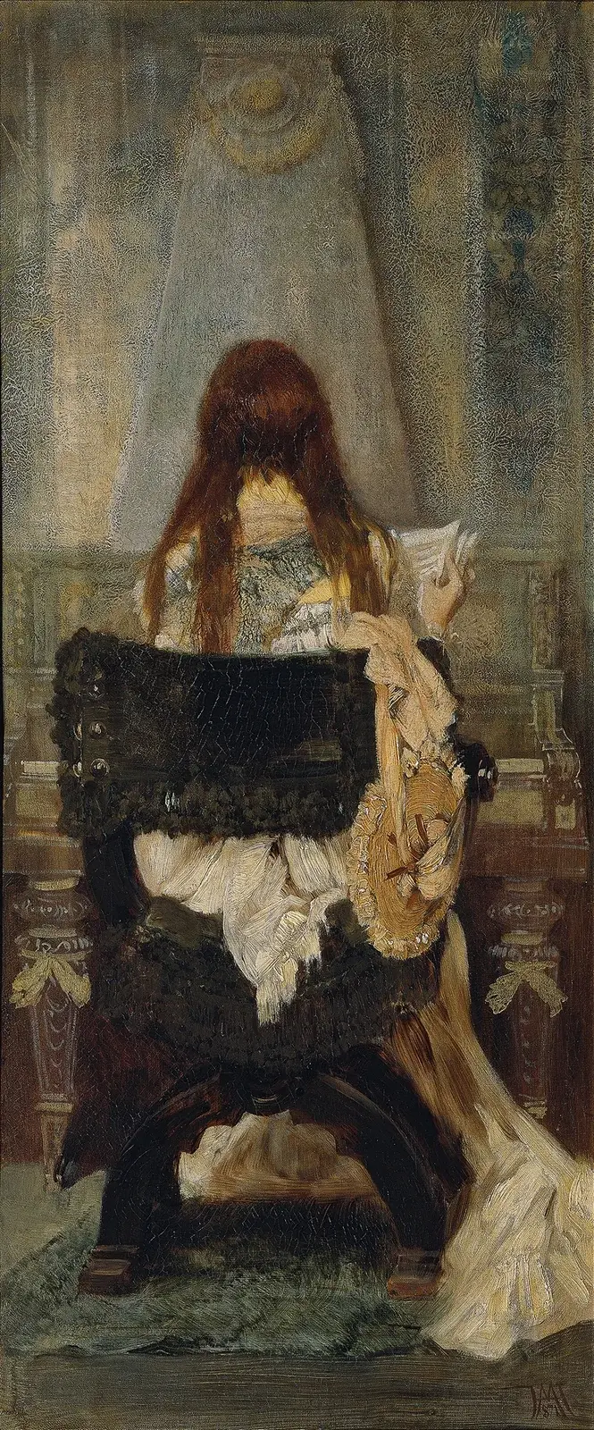 Dame am Spinett von Hans Makart