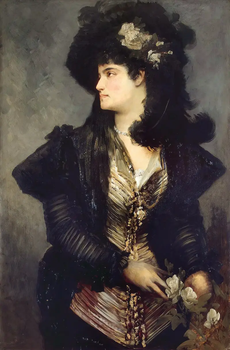 Porträtt av en dam av Hans Makart