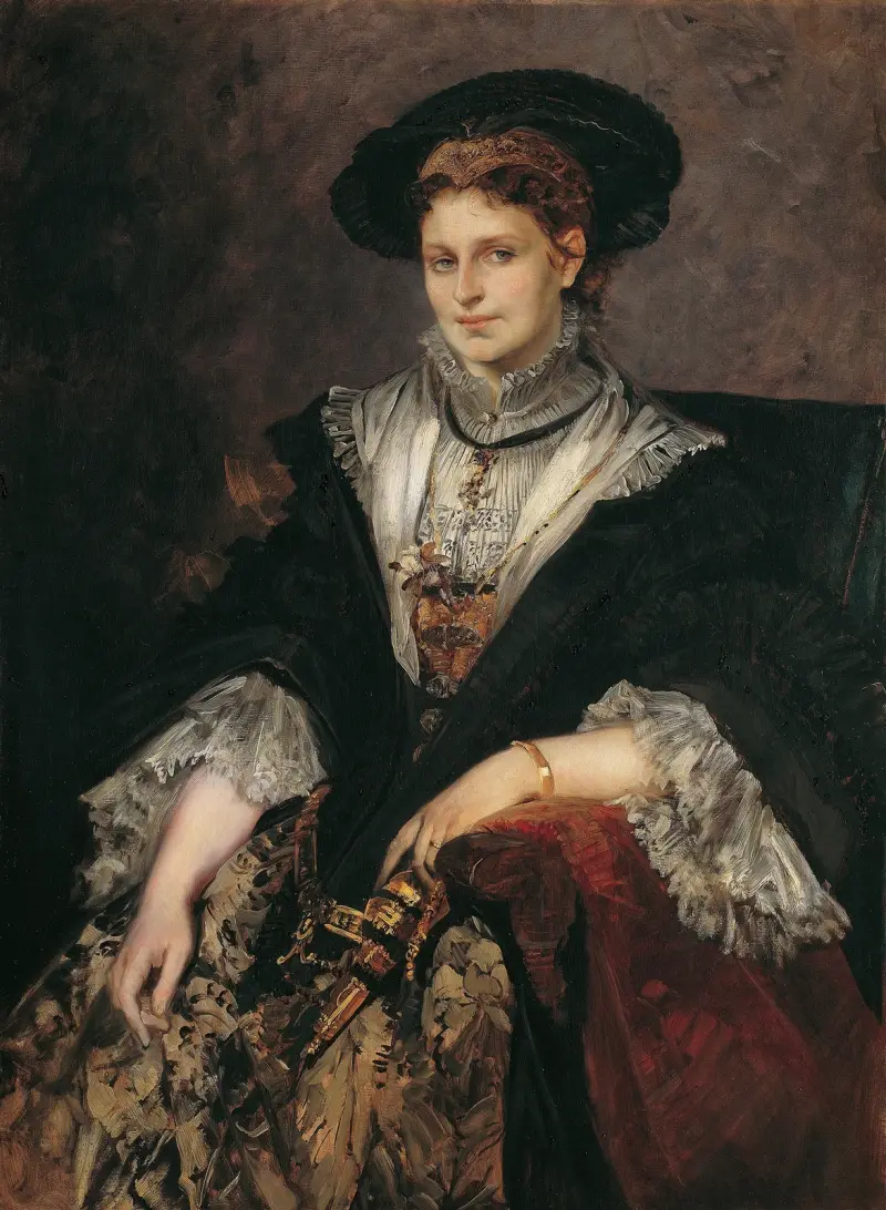 Porträtt av Bertha von Piloty av Hans Makart