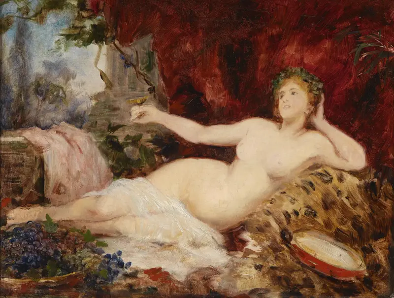 Ruhende Bacchantin av Hans Makart