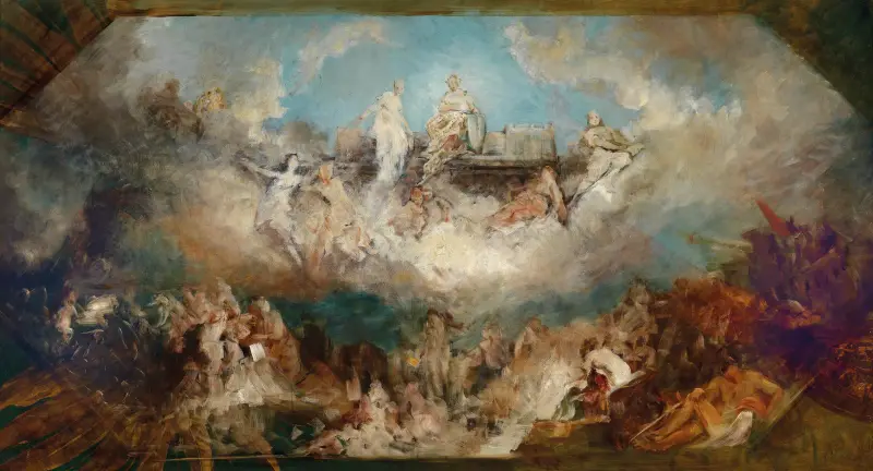 Nibelungenborgens undergång i Rhen av Hans Makart