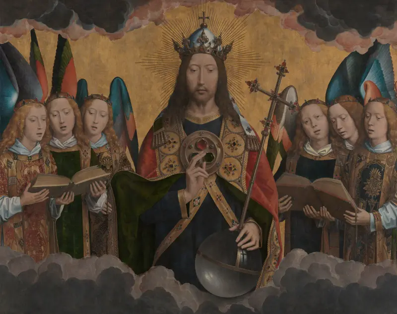Gud Fadern med sjungande änglar av Hans Memling