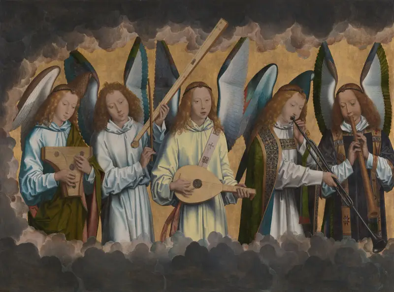 Hrající si andělé, 1483 – Nr. 2, Hans Memling
