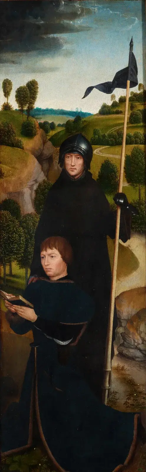 Junger Mann im Gebet mit dem heiligen Wilhelm von Maleval von Hans Memling