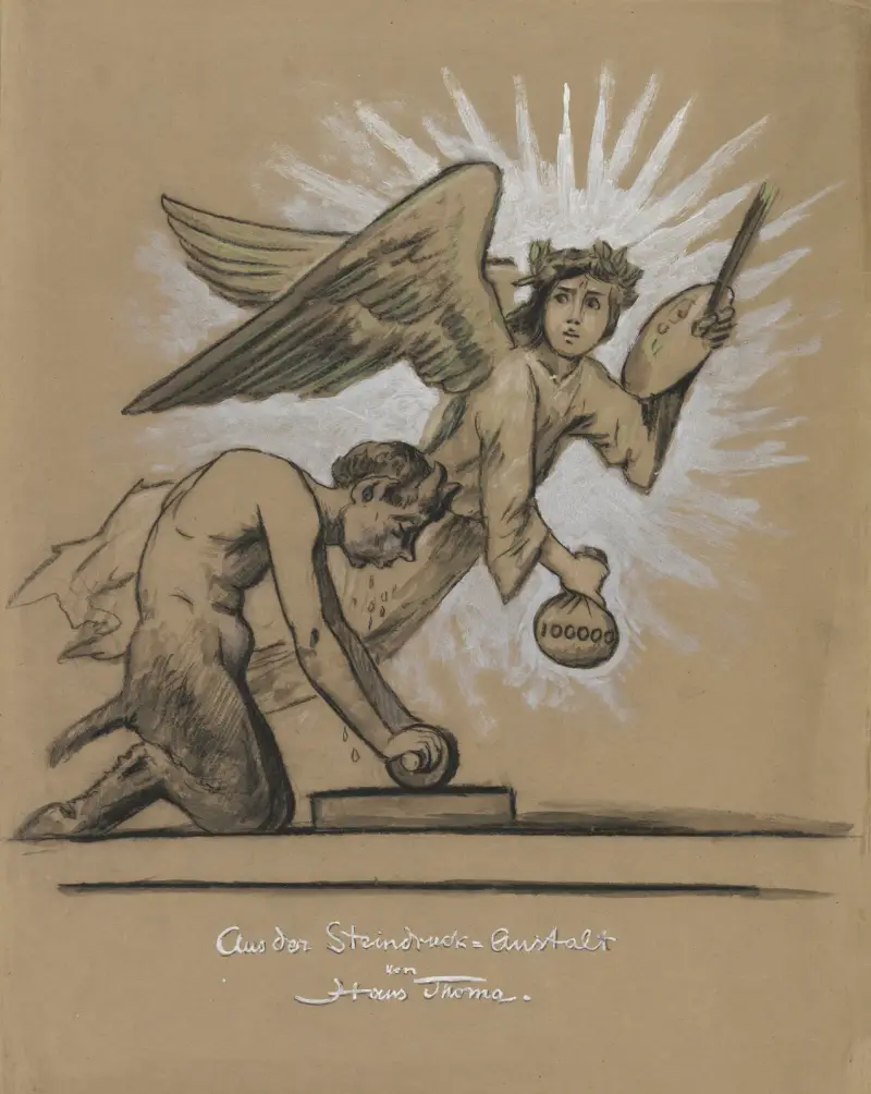 Allegorie des Steindrucks av Hans Thoma