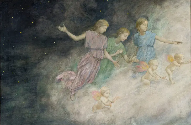 Andělé – Zvěstování, Hans Thoma