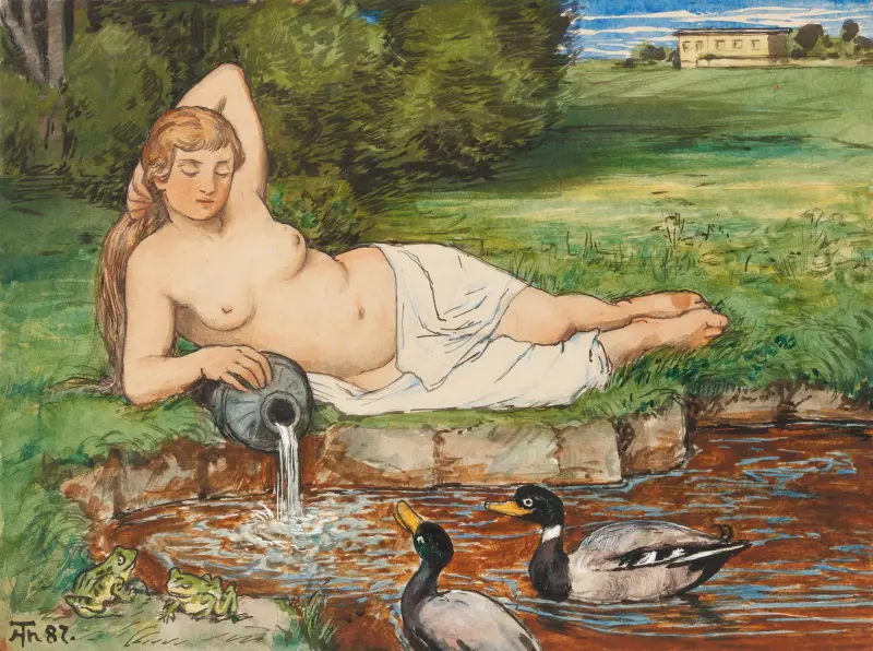 Nimfa nad strumieniem, Hans Thoma