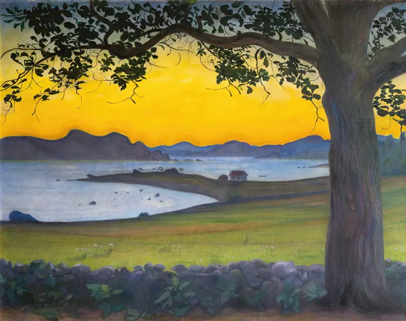 Från Værvågen, fiskarstugan av Harald Sohlberg