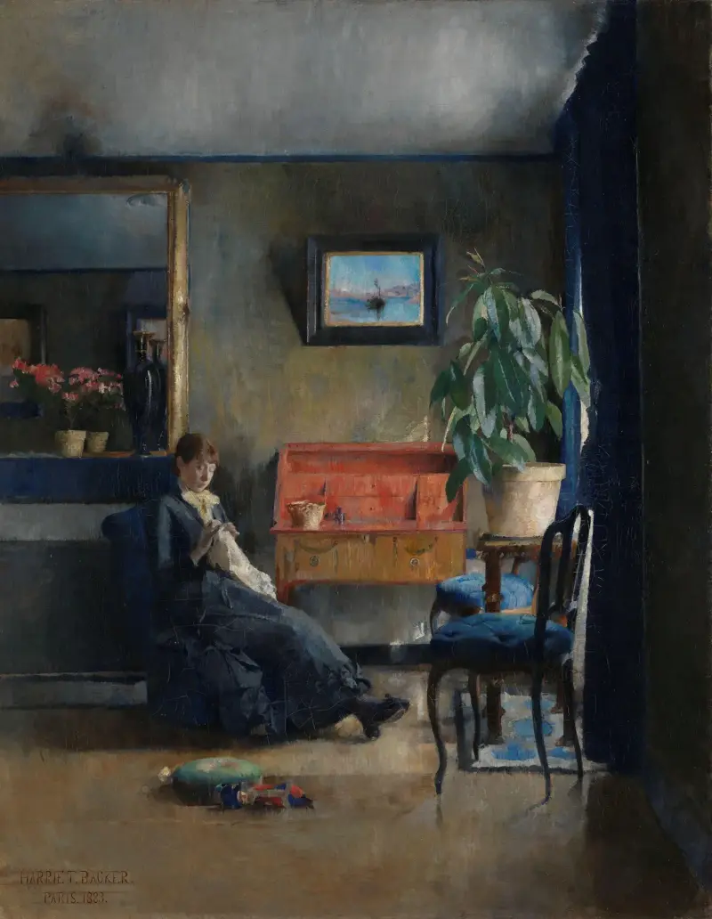 Modrý interiér, Harriet Backer