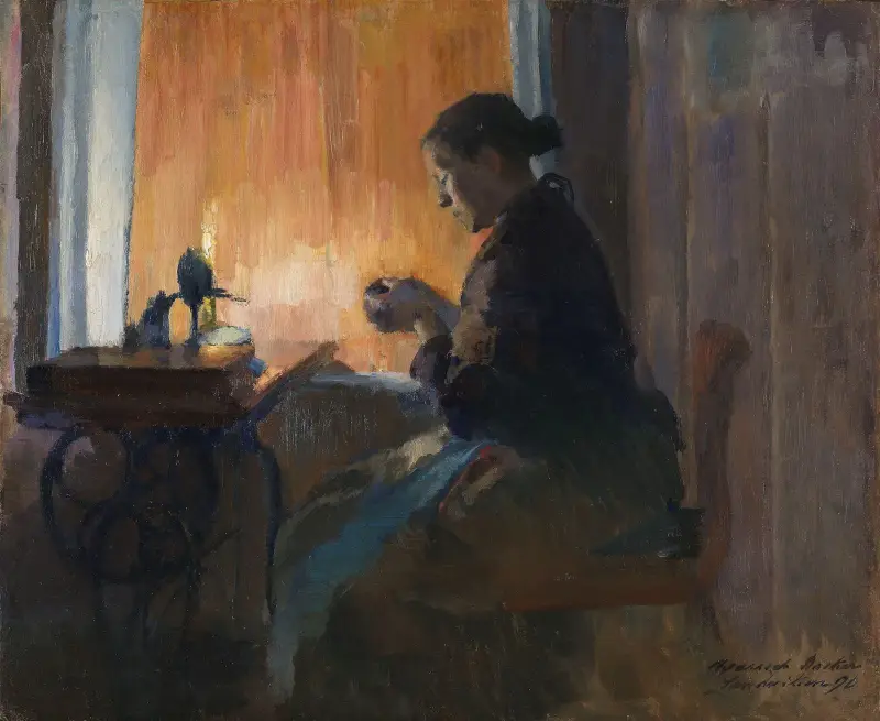 By Lamp Light av Harriet Backer