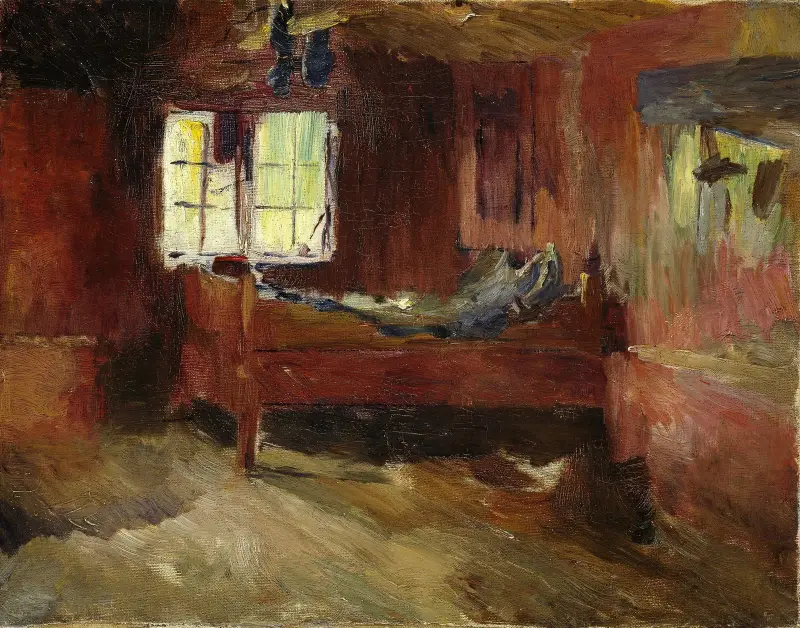 Interiér statku, Strålsjøhaugen, Harriet Backer