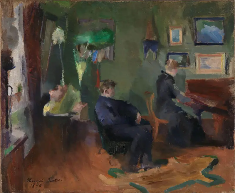 Musik, interiör från Kristiania av Harriet Backer