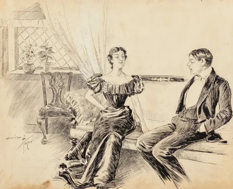 Ett par i salongen av Harrison Fisher