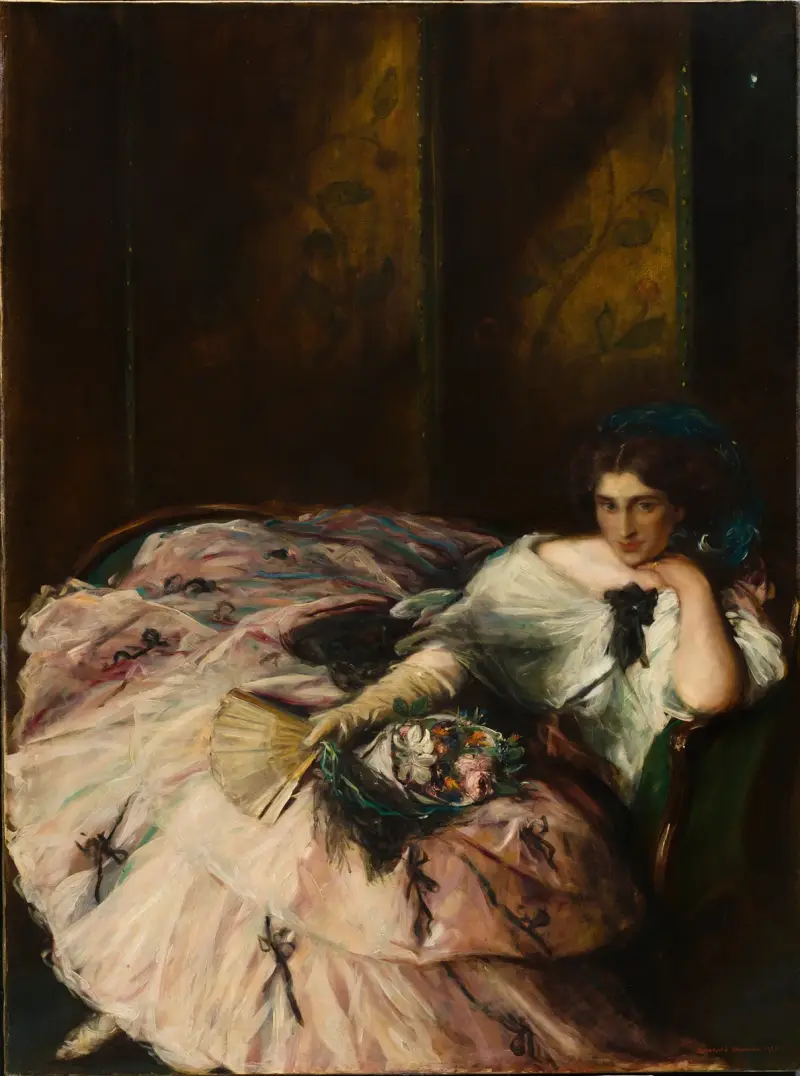 Souvenir från en internationell bal (Porträtt av Miss Kathleen Bruce) av Charles Haslewood Shannon