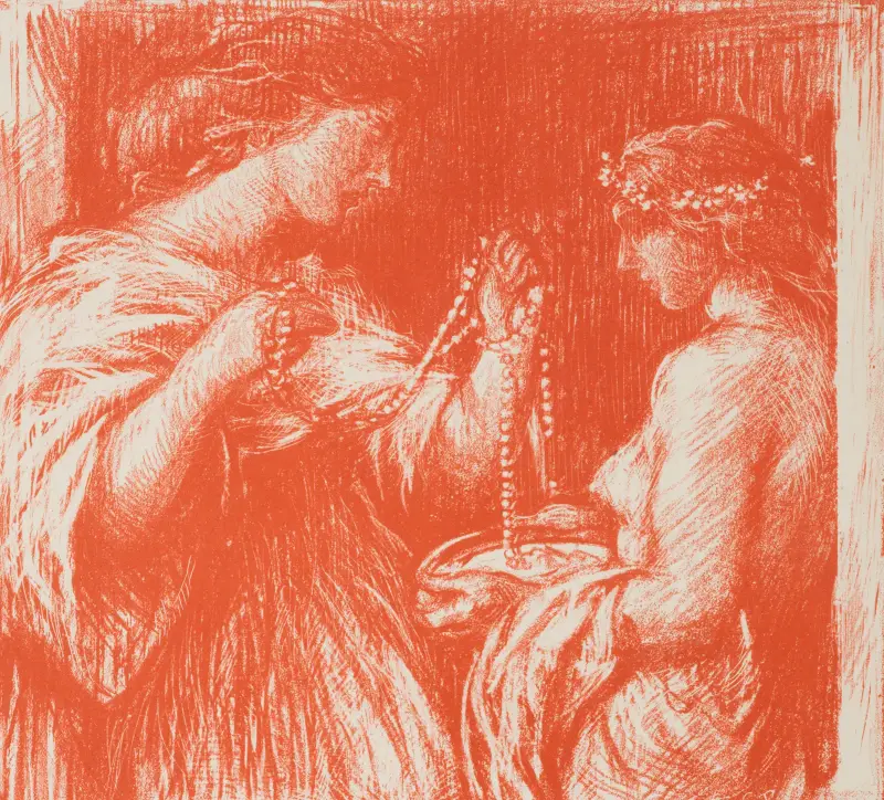 The bead necklace av Charles Haslewood Shannon