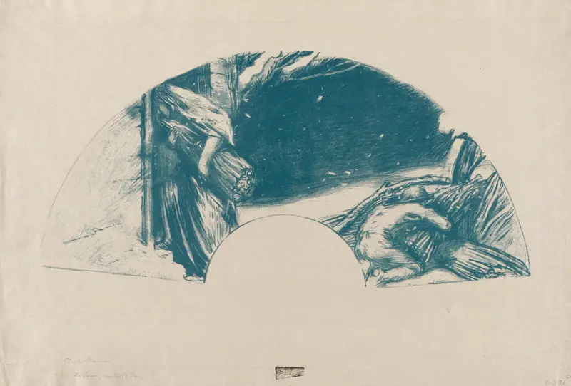 Sněhová zima (vějíř), 1907 – Nr. 1, Charles Haslewood Shannon