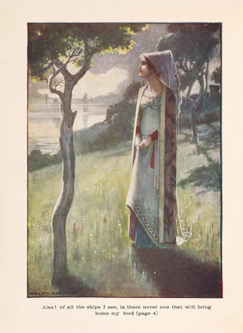 Dorigen; Ach! Von all den Schiffen, die ich sehe, ist keines, das meinen Herrn heimbringt von William Heath Robinson