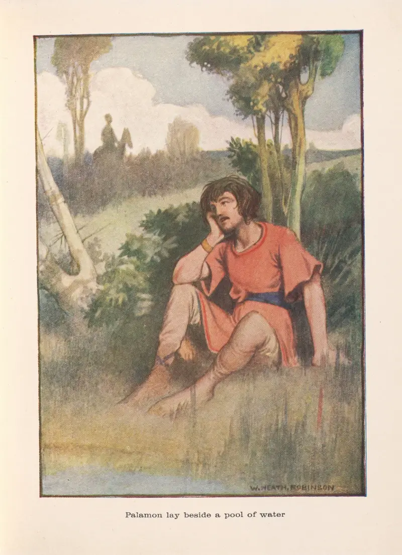 Emelia; Palamon an einem Tümpel von William Heath Robinson