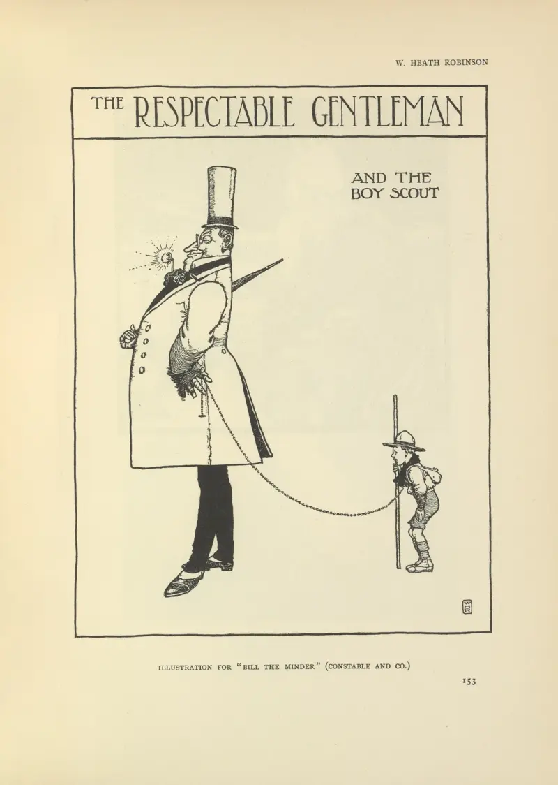 Der ehrenwerte Gentleman und der Pfadfinder – Bill der Aufpasser von William Heath Robinson
