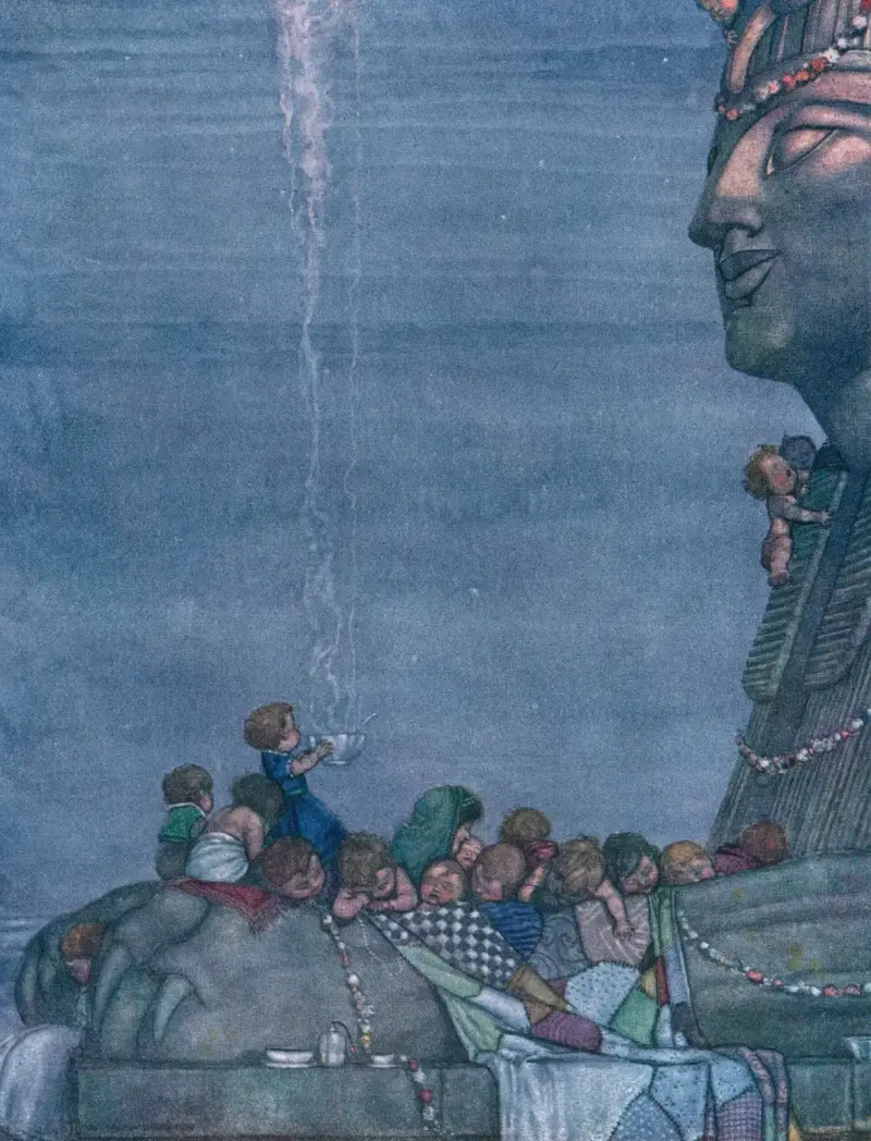 They came upon a great stone sphinx av William Heath Robinson
