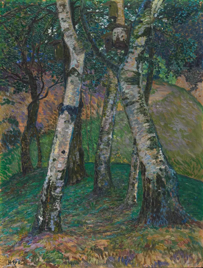 Björkar vid Barkenhoff av Heinrich Vogeler
