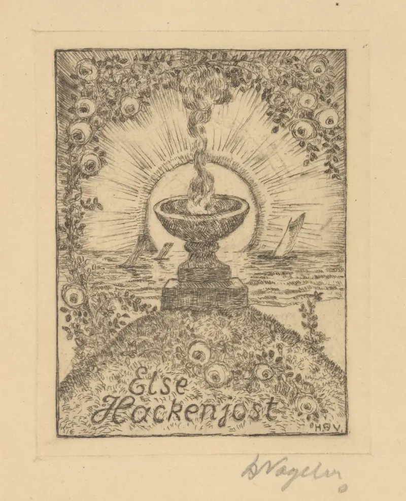 Exlibris: Else Hackenjost, Heinrich Vogeler