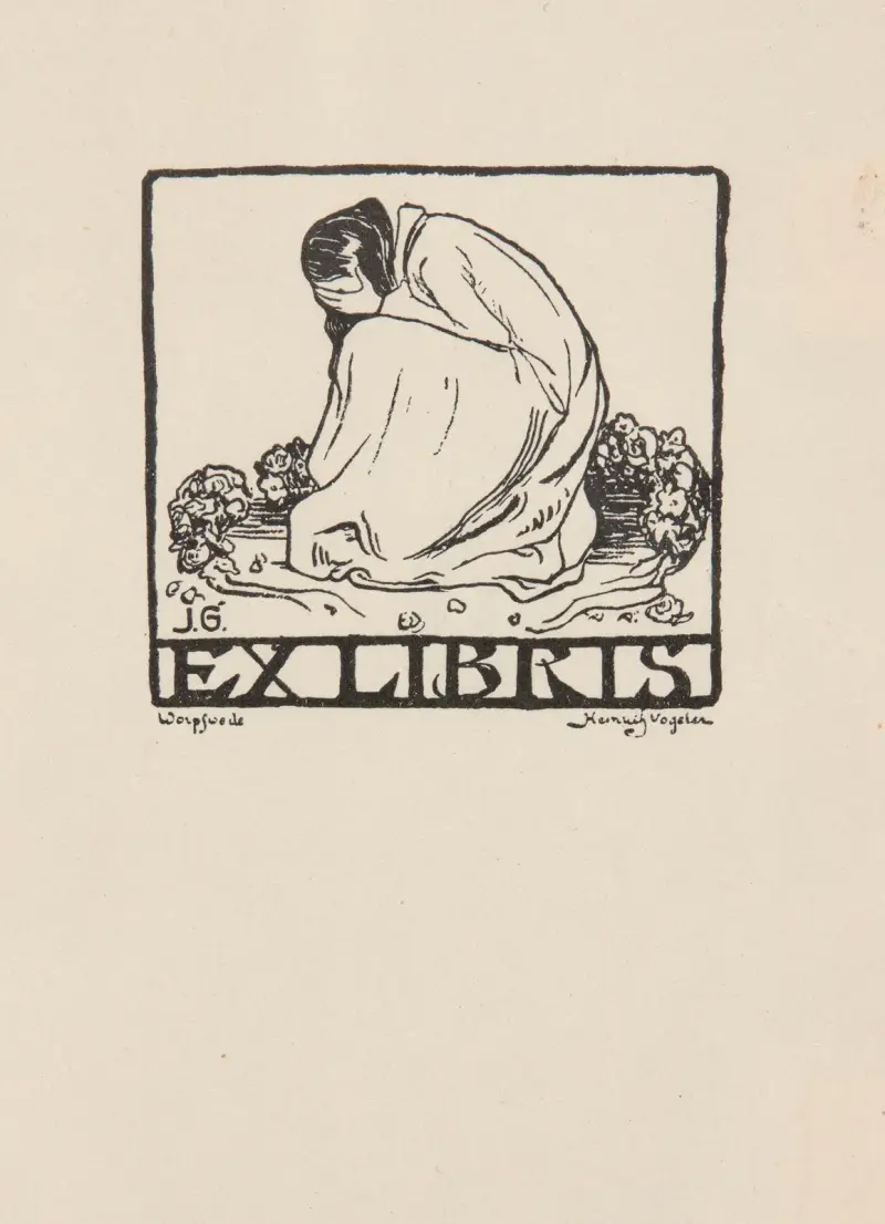 Exlibris för Józef Grabowski av Heinrich Vogeler