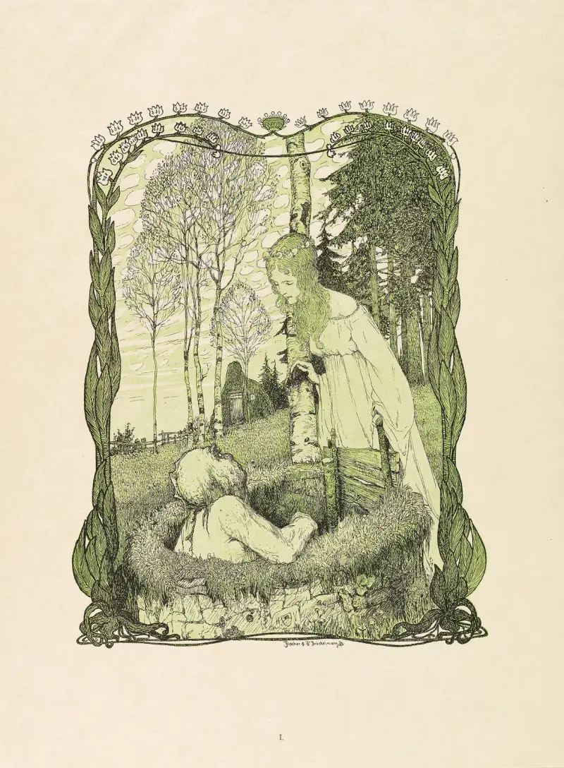 Den sjunkna klockan, 1898 – nr 1 av Heinrich Vogeler