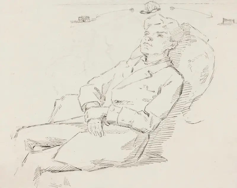Mauritz Maexmontan, luonnos, Helene Schjerfbeck