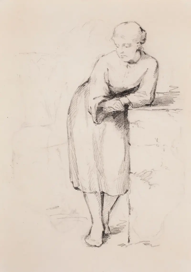 Muuriin nojaava nainen, Helene Schjerfbeck