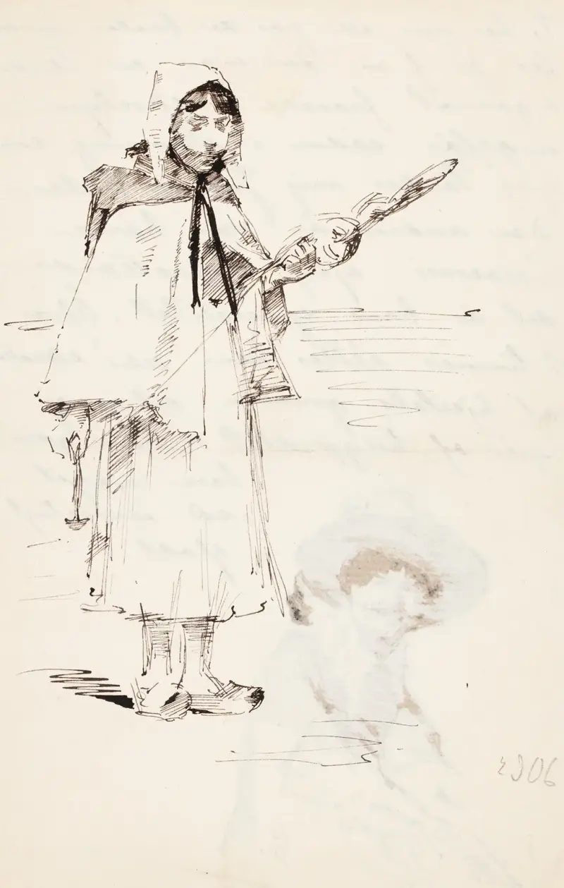 Ranskalainen maalaistyttö (Tyttö ja värttinä), Helene Schjerfbeck