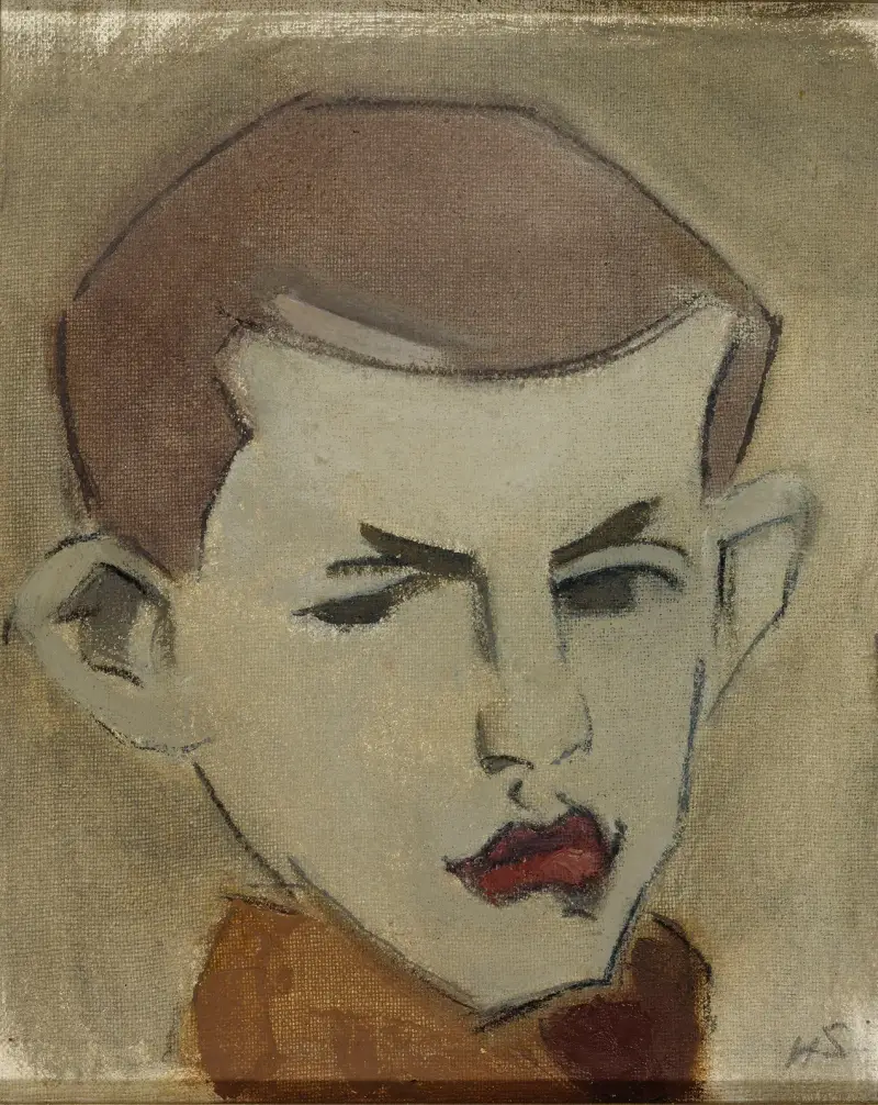 The Woodcutter, head study av Helene Schjerfbeck
