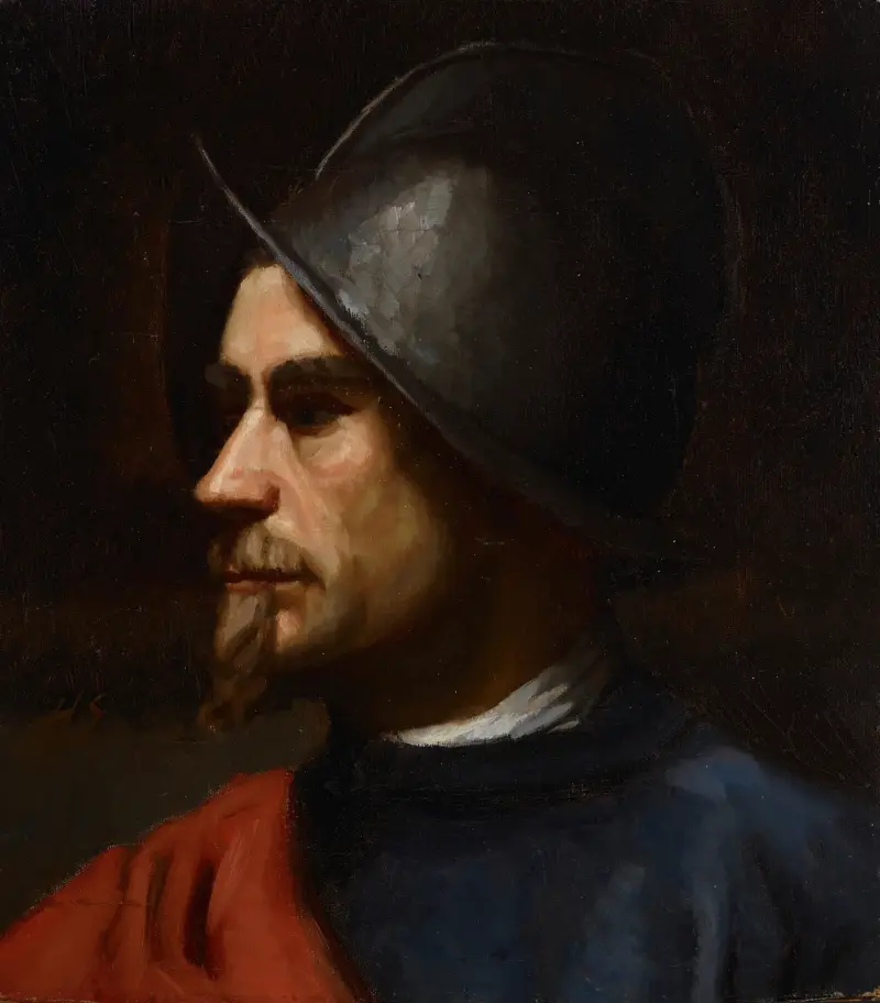 Warrior In Helmet av Helene Schjerfbeck