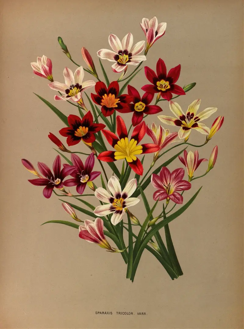 Sparaxis tricolor varr. av Arentina Hendrica Arendsen