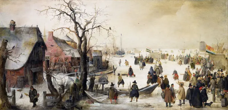 Winterszene an einem Kanal von Hendrick Avercamp