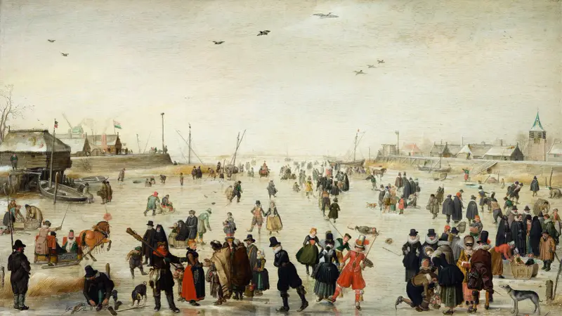 Vinterscen på en frusen kanal av Hendrick Avercamp